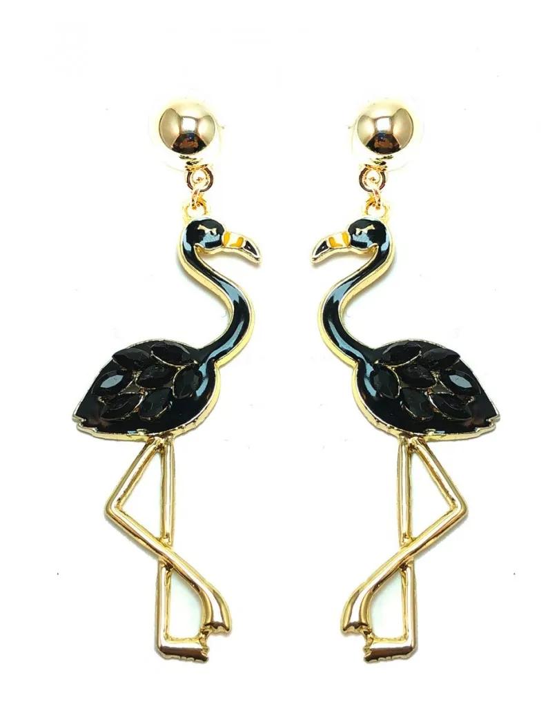PENDIENTES  LARGOS Y ORIGINALES DE FLAMENCO COLOR NEGRO
